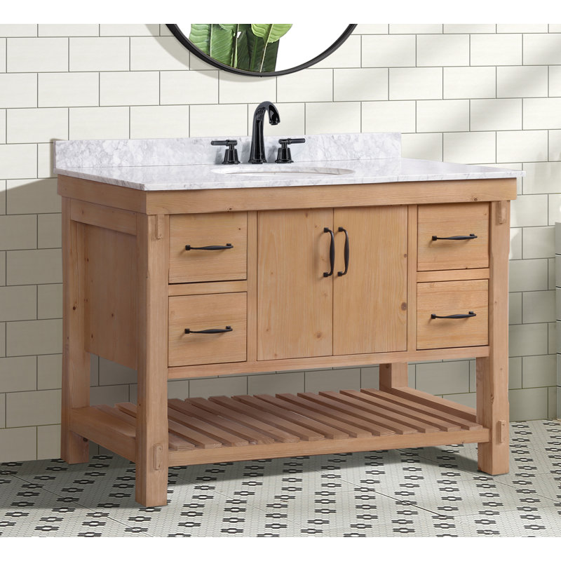 Three Posts™ Kordell 48'' Single Bathroom Vanity with Marble Top